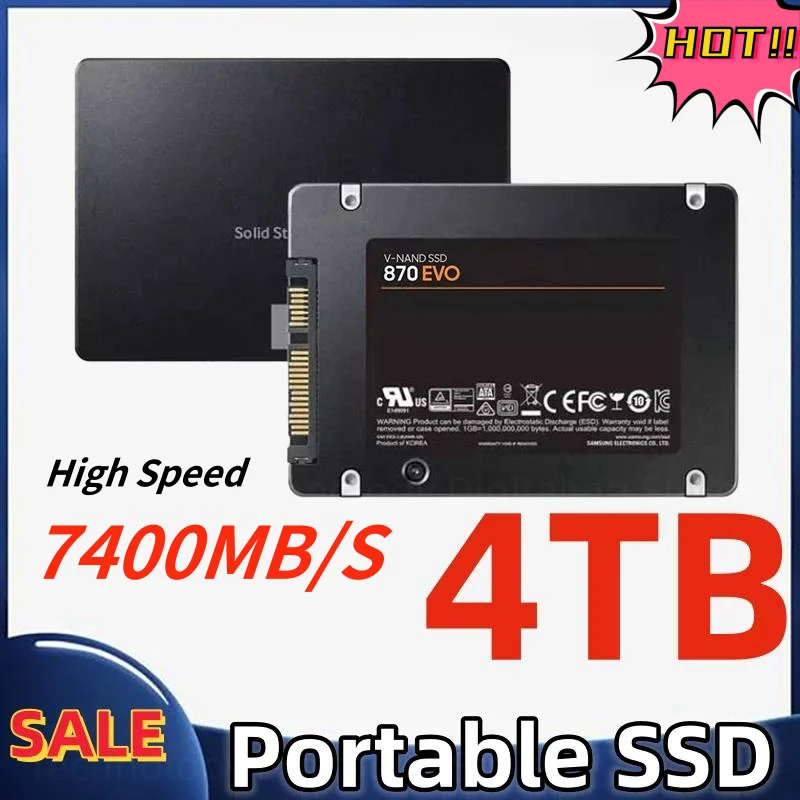 4TB SSD External Hard Disk For Internal Hard Drive Sata3 Interface Portable High Speed Solid State Drive For Laptop 2024