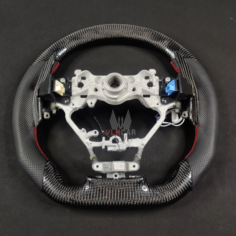 Carbon Fiber Steering Wheel for Lexus ES250 ES300h ES350 2013-2023 Alcantara Leather Grip Direct Fit Sport Design