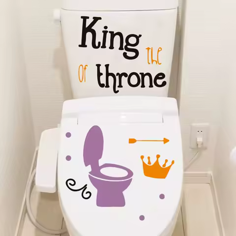 Creative Vinyl King/Queen Funny Interesting Toilet Wall Sticker Bathroom for Home Decor Decal Poster Background Stickers