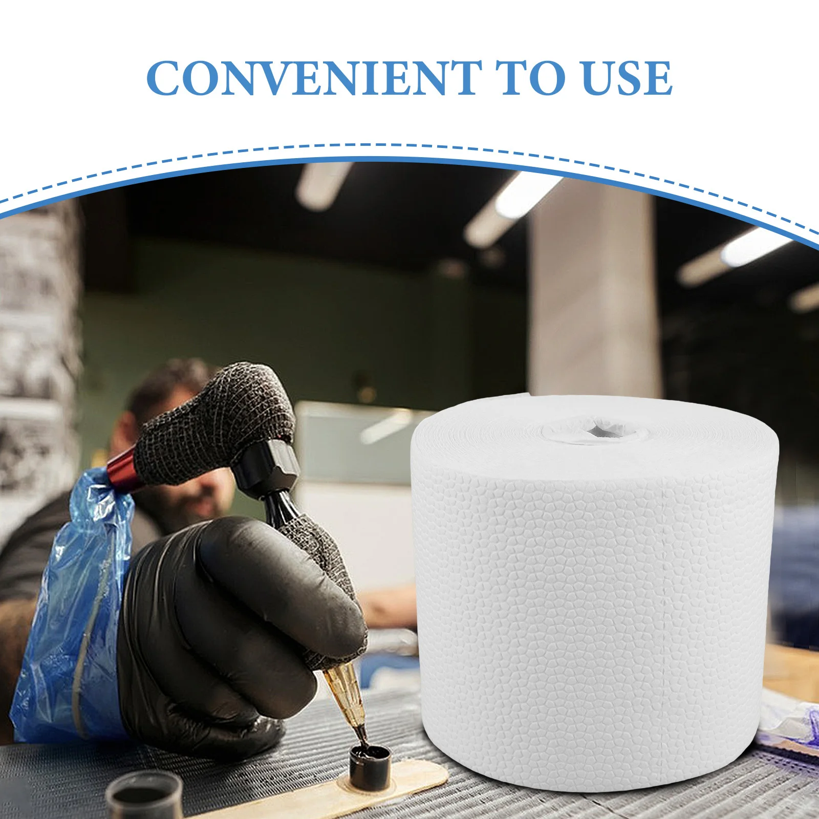 Lingettes de tatouage jetables blanches, serviettes faciales douces pour le nettoyage, le démaquillage et la commodité en voyage