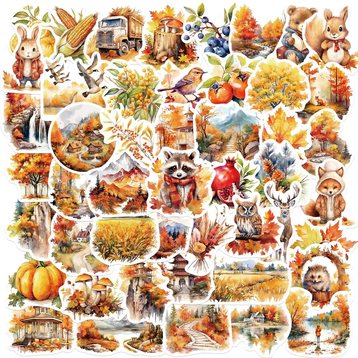 50Pcs Autumn Harvest Series Graffiti Stickers Suitable for Luggage Phone Cases Skateboard Decorative Stickers DIY Toys