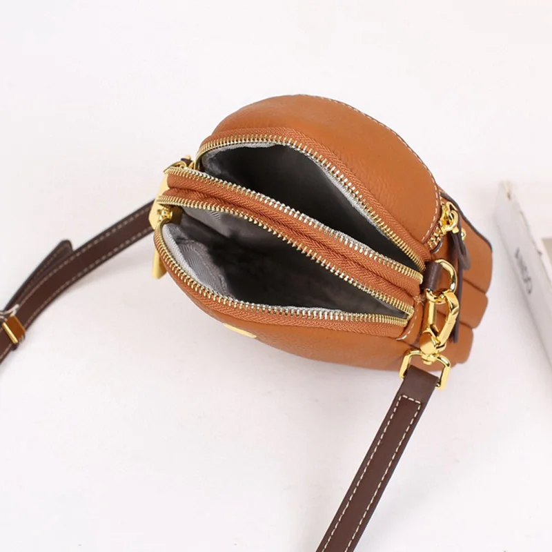 ZENCY Small Fashion 100% Genuine Leather Women Shoulder Crossbody Bag Handbag Top Layer Cowhide Messenger Mobile Phone Bags