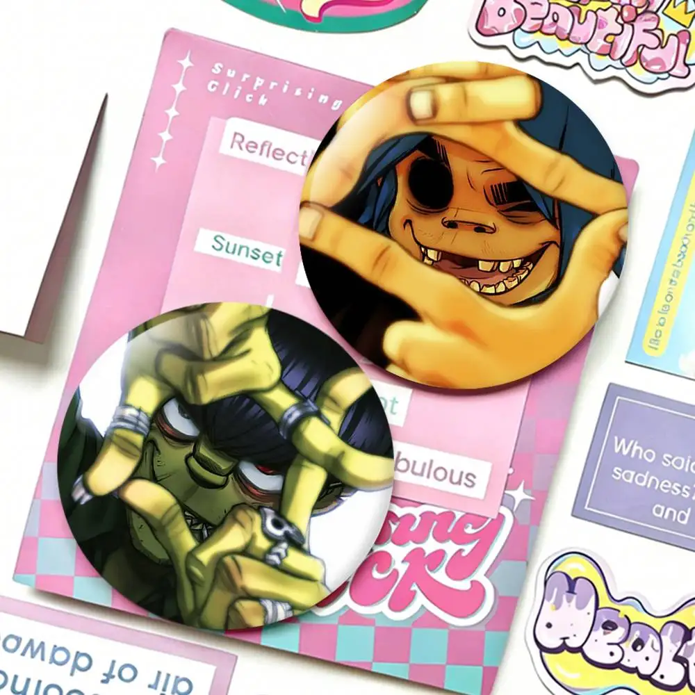 

G-Gorillaz Anime B-Band Laser Badge Creative Pins Brooch for Bag Clothes Hat Decor Gifts Fans Collect