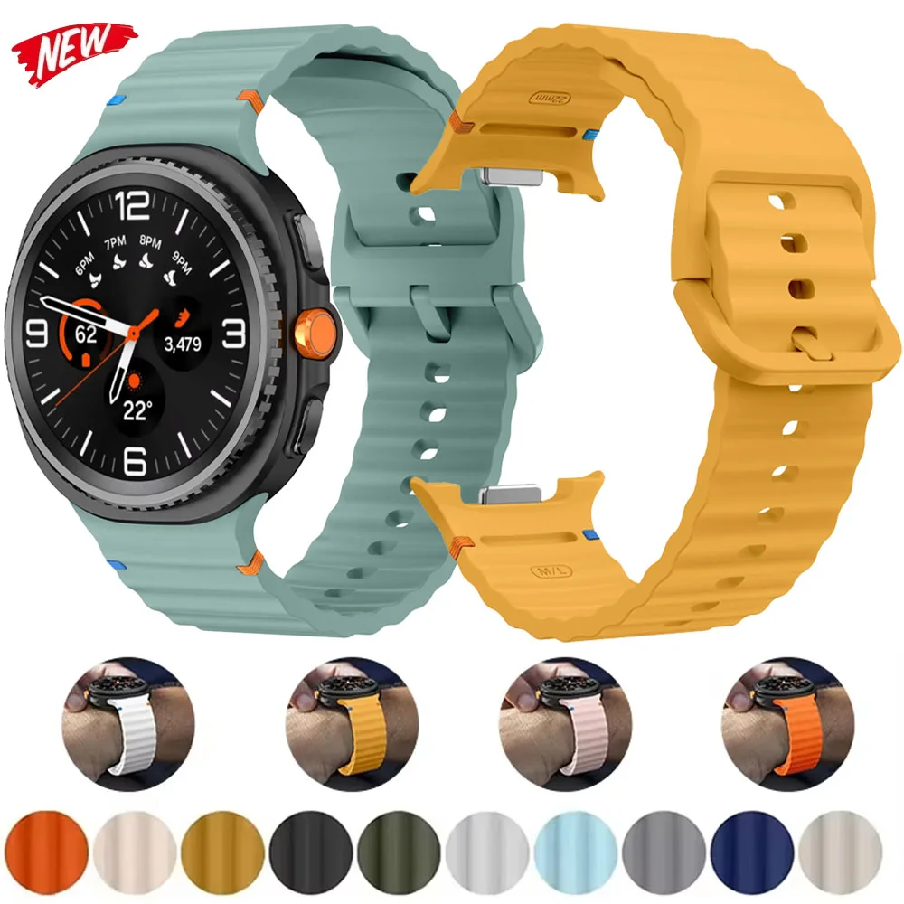 Sport-Silikonarmband für Samsung Galaxy Watch 8 Classic 46 mm, weiches Original-Armband für Galaxy Watch 8 40 mm 44 mm Armband