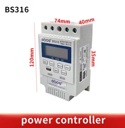 BS316 AC 220V 25A Din Rail LCD Digital Programmable Electronic Timer Switch Digital Timer Controller BS316