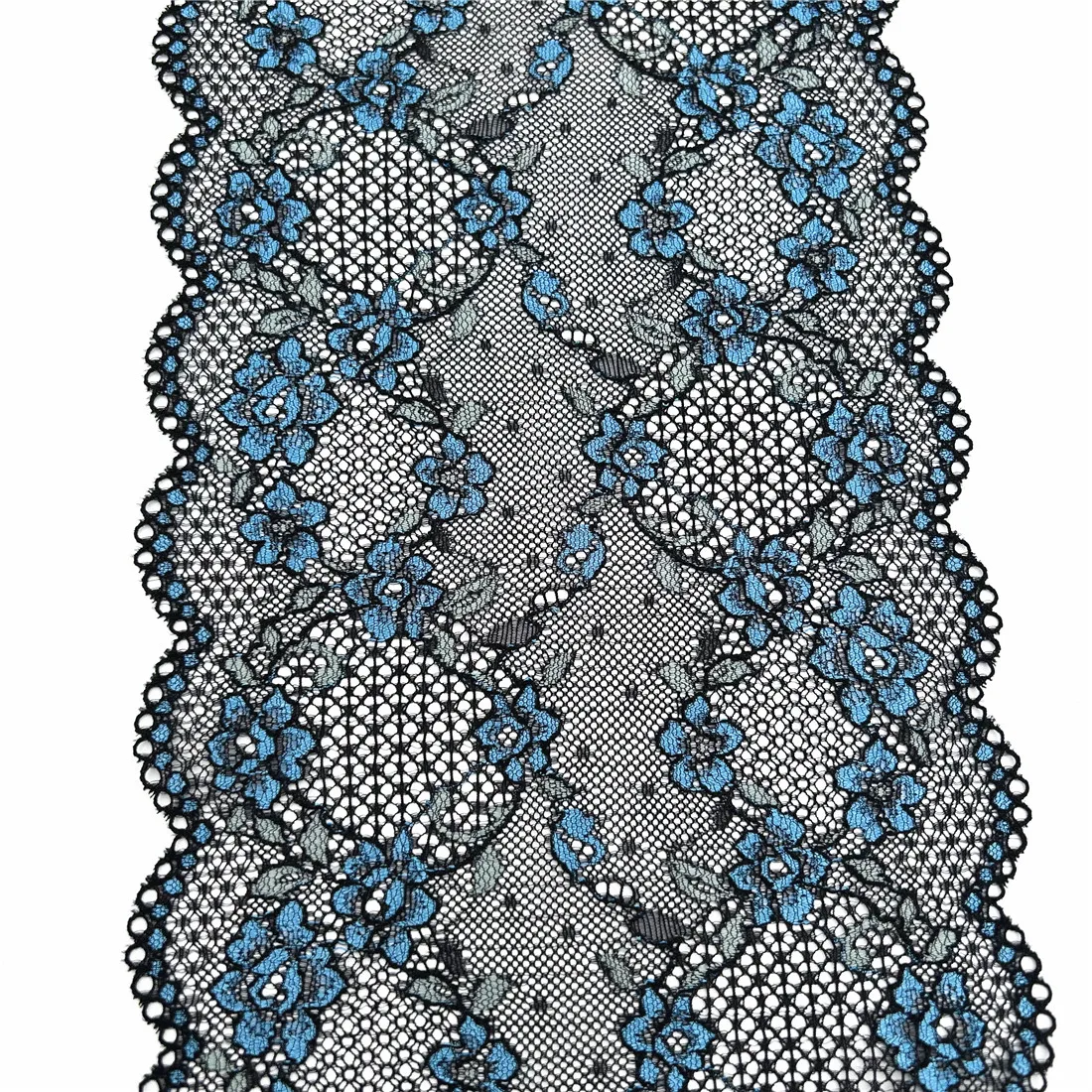 3y/lot Szerokość 16cm Niebieski Czarny Żółty Elastyczny Rozciągliwy Koronkowy Wykończenie Spódnica Do Sukienki Szycia Aplikacja Kostium Tkanina