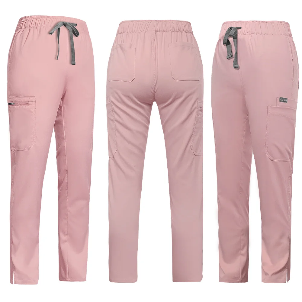 Pantalon de gommage de couleur unie, pantalon de chirurgie de laboratoire, uniforme unisexe pour médecin et infirmière, pantalon de travail, accessoires pour infirmières, pantalon de médecin