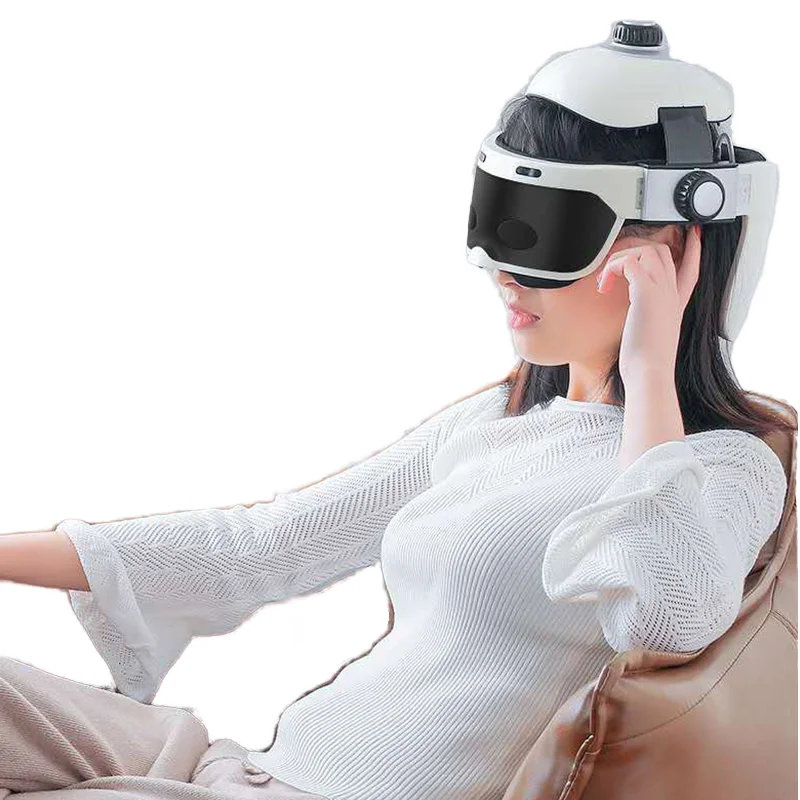 

Promotional Electric Head Spa Scalp 12 Finger Massage Helmet Full Electric Head and Eye Massager