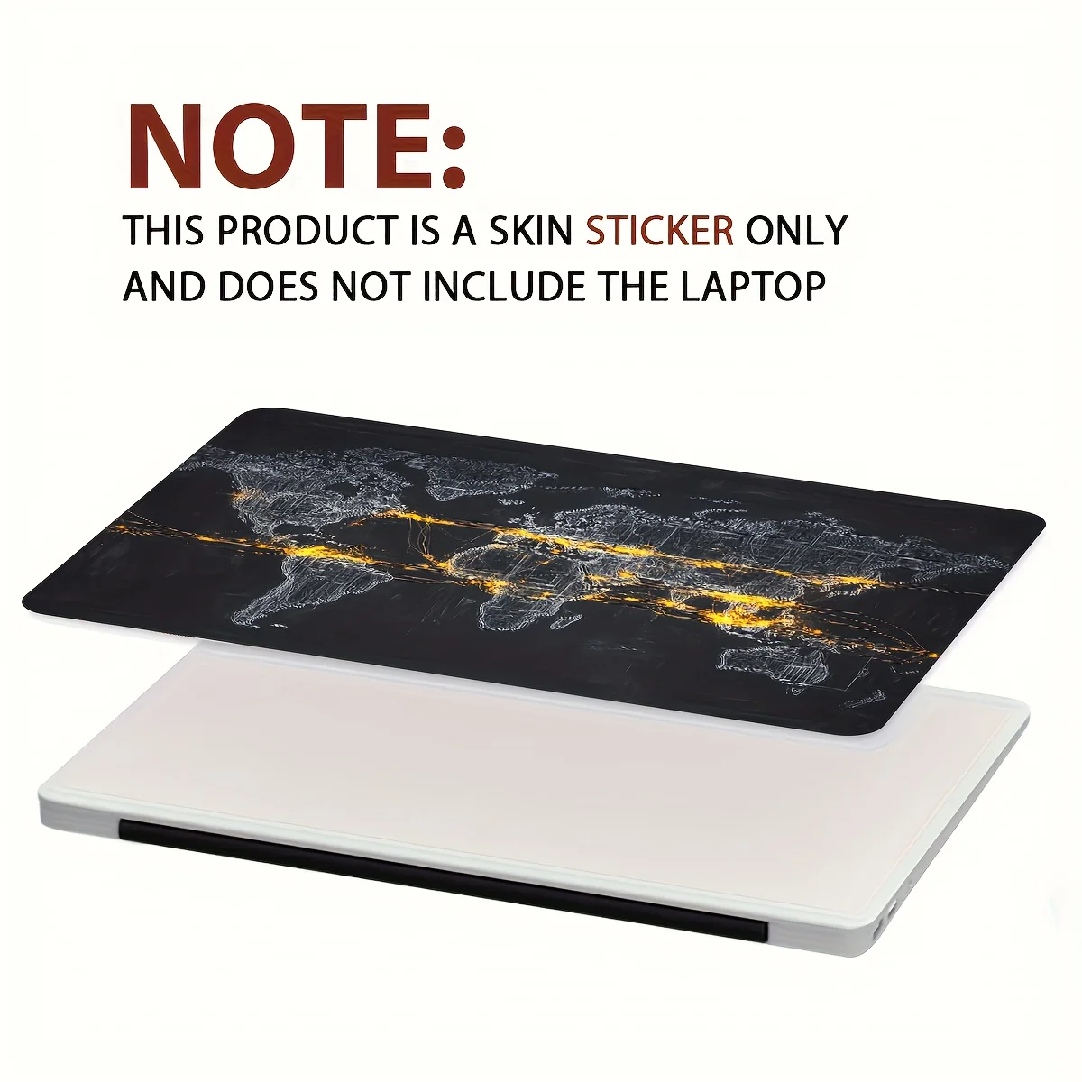 Anti-scratch DIY Art Protection Sticker World Map Vinyl for Laptops and Cars  Waterproof and Wear-resistant Non-reusable