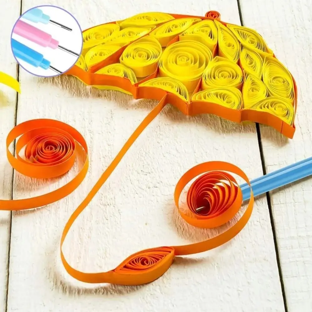 Kit de 12 Herramientas para Quilling de Papel, Pluma Ranurada para Quilling, Agujas de Quilling de Varios Tamaños, Pluma para Manualidades de Papel