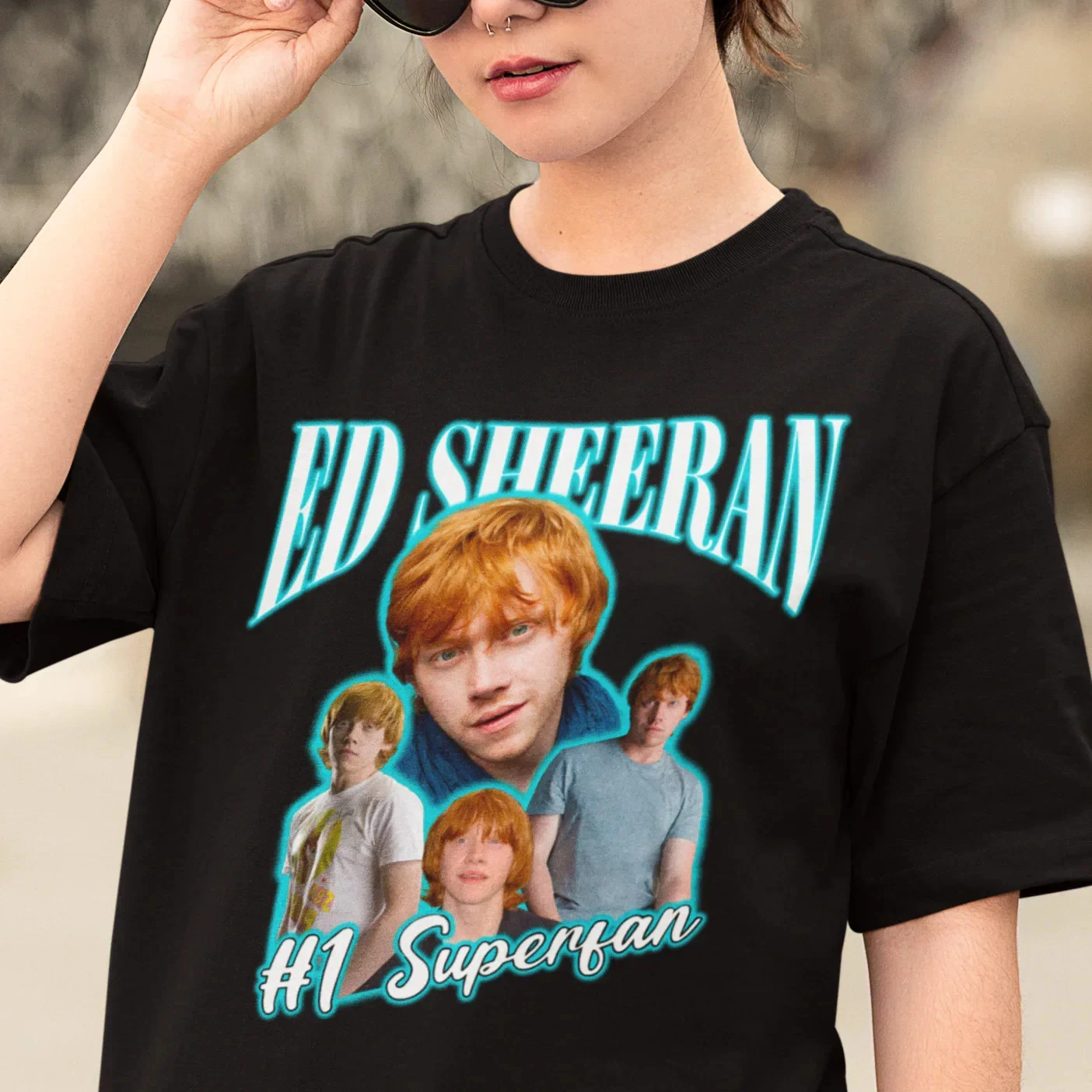 Ed Sheeran & Rupert Grint funny humor graphic Cotton shirt unisex Y2k 2026 Summer New Men's O-neck Short sleeve Tshirt fan gift