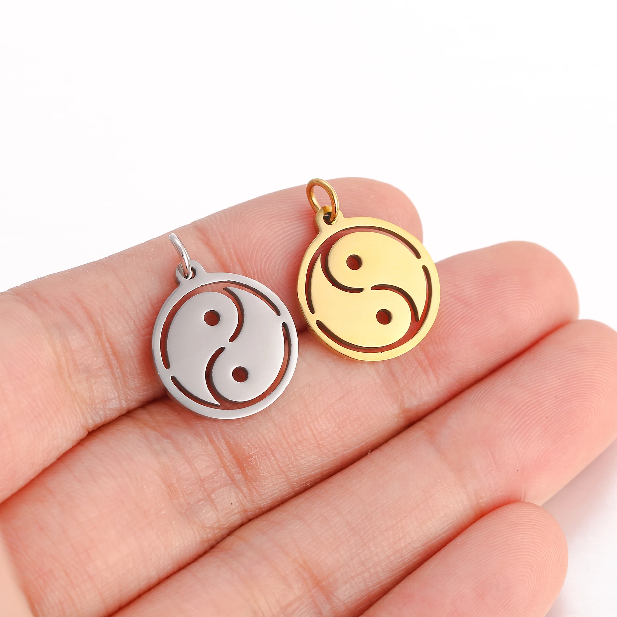 5 teil/los Edelstahl Charms Für Schmuck Machen Yoga Lotus Blume & Taiji Religion Amulett Anhänger Diy Ohrringe Halskette Armband – Detail 20