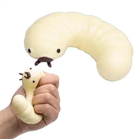 Squish Caterpillar Toy Soft Caterpillar Stretch Cute Sensory Wild Insect Animal Model Trick Toy Kid Gift