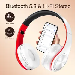 Best Headphones Wireless  Earphones with Microphone Digital Stereo Bluetooth Headset Card MP3 Player FM Radio Music for All