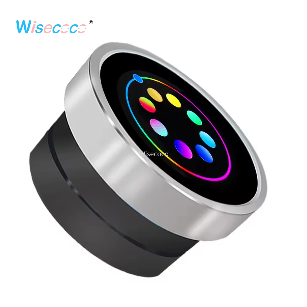 

Wisecoco 1.52 Inch Konb Display 400Nits 360x360 Uart Knob Screen RS485 232 Encoder Knob Zigbee Dimmer For Smart Home HMI Control