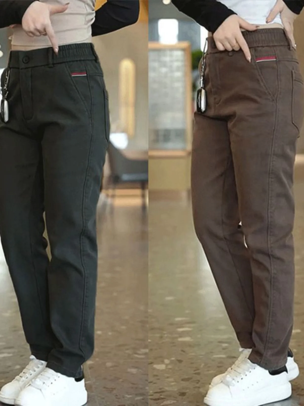 

Men's Straight Leg Slim Fit Casual Pants Summer 2025 Faionable Wear Resistant Elastic Long Trousers Versatile Youth Sle