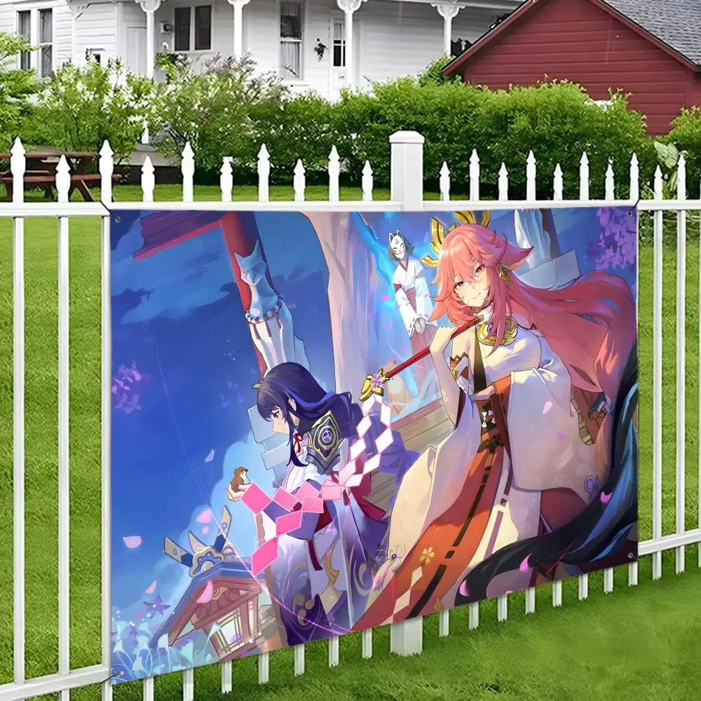Genshin Impact Yae Miko Flags Wall Hanging Tapestry Outdoor Decorative flag Background Blanket