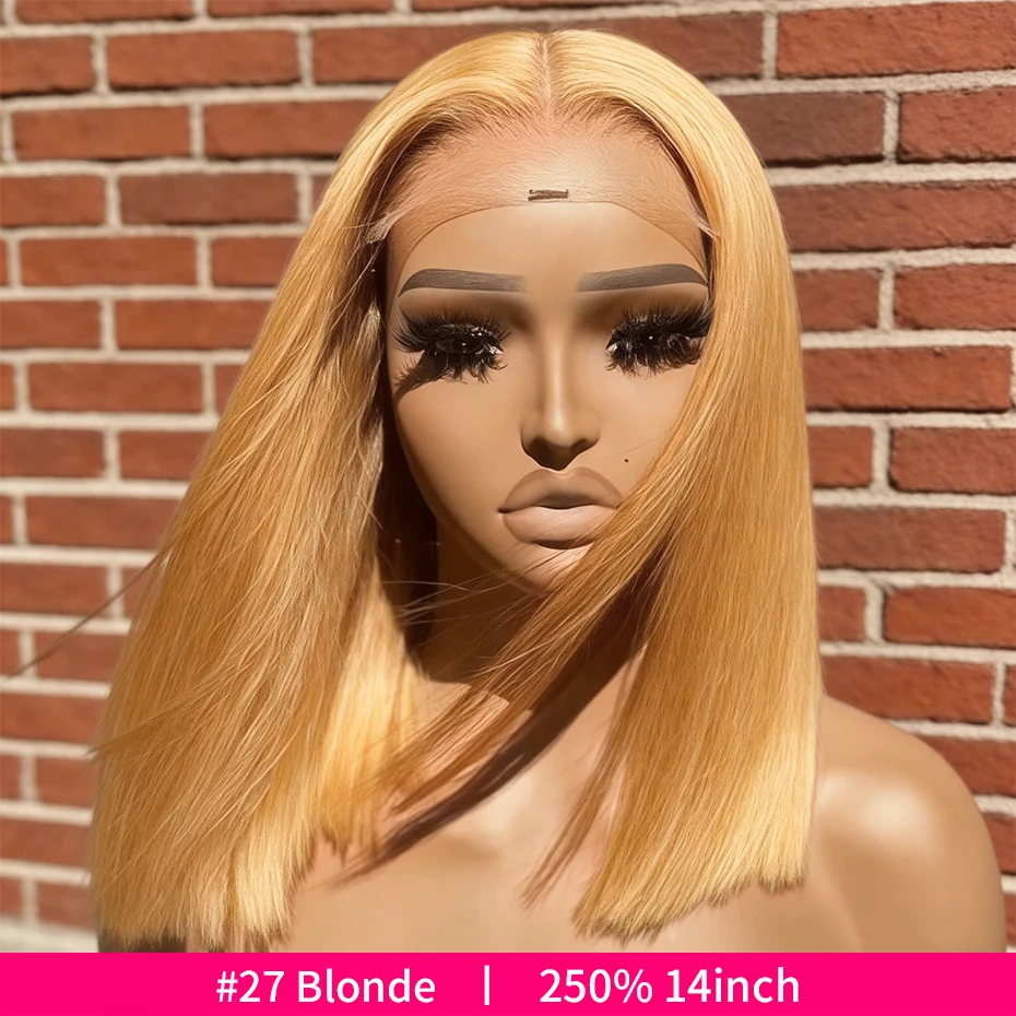 

15A 250 Density Bone Straight Double Drawn Raw Vietnamese Bob Wig Human Hair 100% 27 Blonde Lace Front Human Hair Wigs For Women