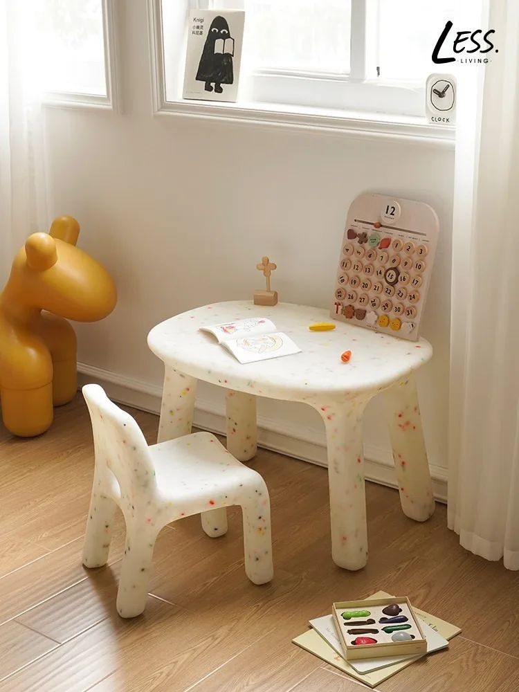 kids study table and chairs toddler table chair stool plastic  Kindergarten Baby Plastic Strong Durable Small Bench Furniture