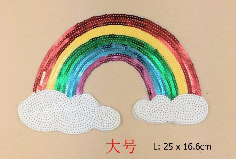 Rainbow Unicorn Star Butterfly Sequin Embroidery Patches Iron on Clothing Applique Badge Biker Patch For Clothes Jeans Sticker