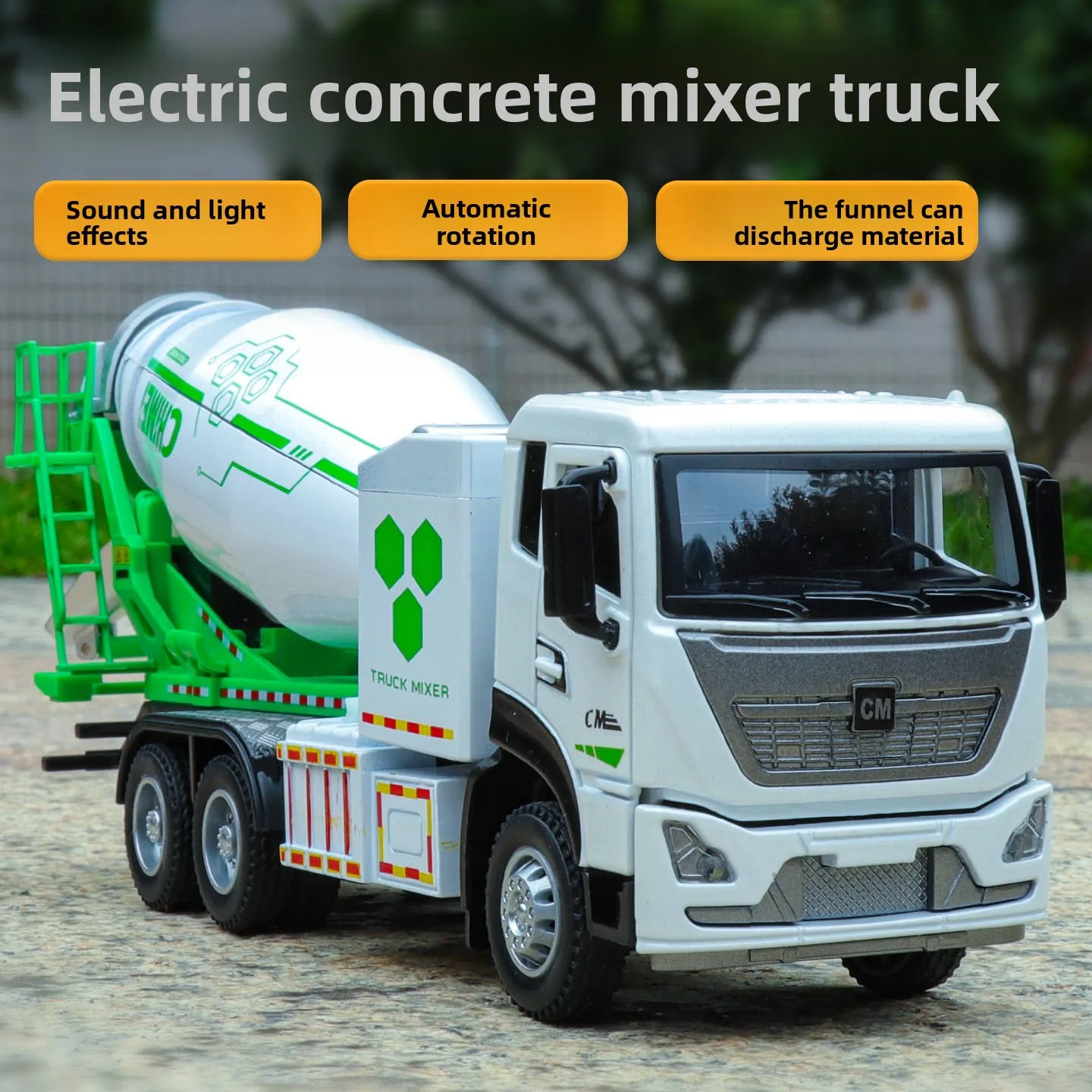 

1:32 Concrete Mixer Truck Alloy Model Pull Back Engineering Transporter Toy Diecast Alloy Car Model Collectible