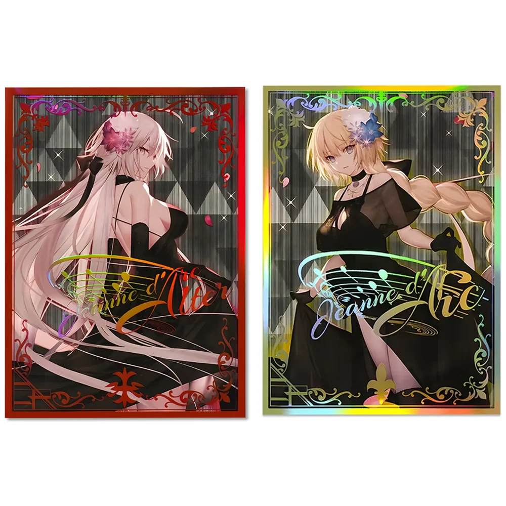 Lot de pocommuniste holographiques pour cartes à collectionner, 60 pièces de 67x92mm, étui pour cartes de jeu de société, à collectionner, à collectionner, à motif de Jeanne de périphérie, taille standard, anime, pour MTG/PKM