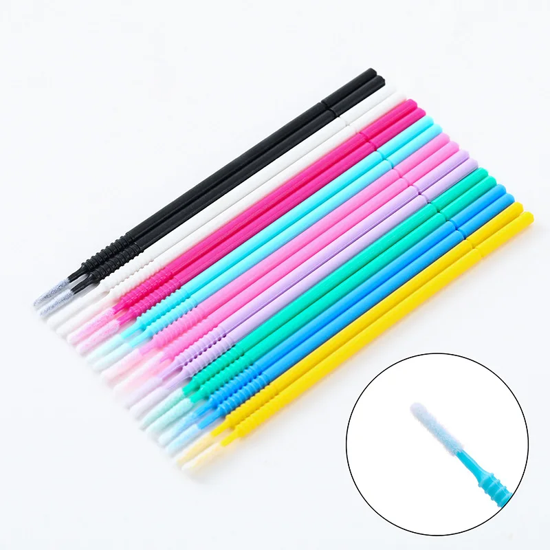 300pcs/Boxed Bendable Micro Brushes Disposable Microbrush Applicators Eyelash Extensions Eyelash Glue Cleaning Brush for Eyelash
