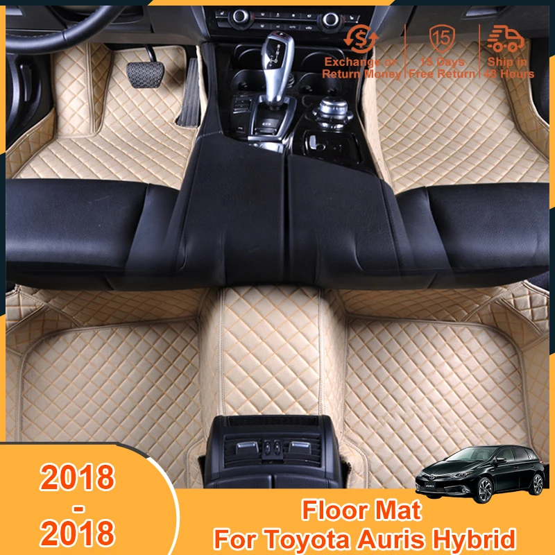 

2018-2018 Floor Mats for Toyota Auris Hybrid 2018 Accessories Non-Slip Scratch Leather Carpets Cover Foot Pad Left Hand Drive