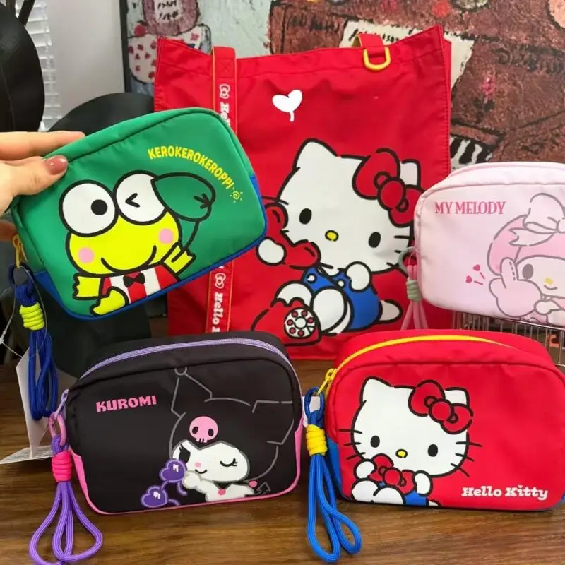 

Sanrio Hello Kitty Kuromi Multi-Functional Coin Purse Hand Held Rope Waterproof Exquisite Pattern Bank Card Storage Friend Gifts