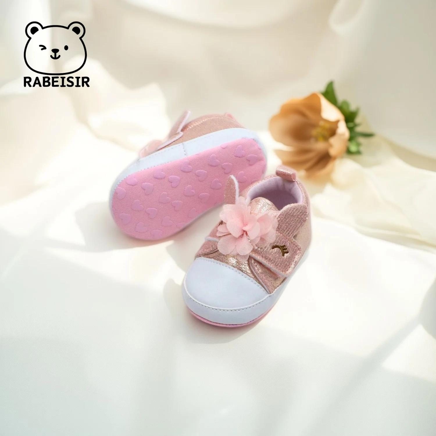 أحذية RABEISIR للأطفال، أحذية الأميرة، أحذية المشي للأطفال من عمر 6 إلى 12 إلى 18 شهرًا، نعل ناعم قابل للتنفس