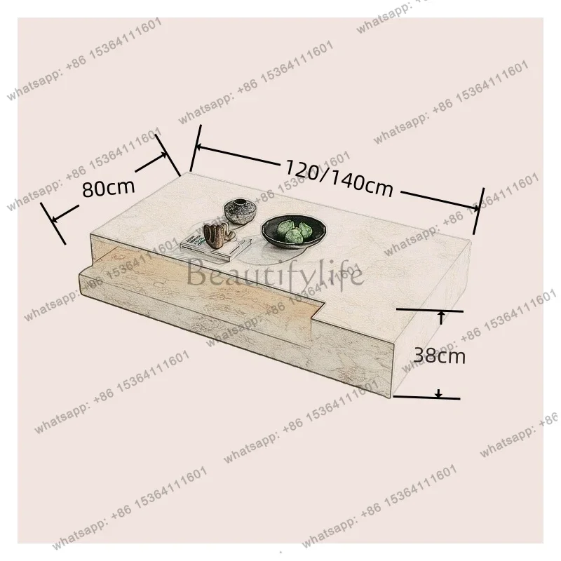 yj58 Rectangular  Jade Marble Coffee Table, Artistic Designer Luxury Stone, Heat & Scratch Resistant, Natural Veining, Customiza