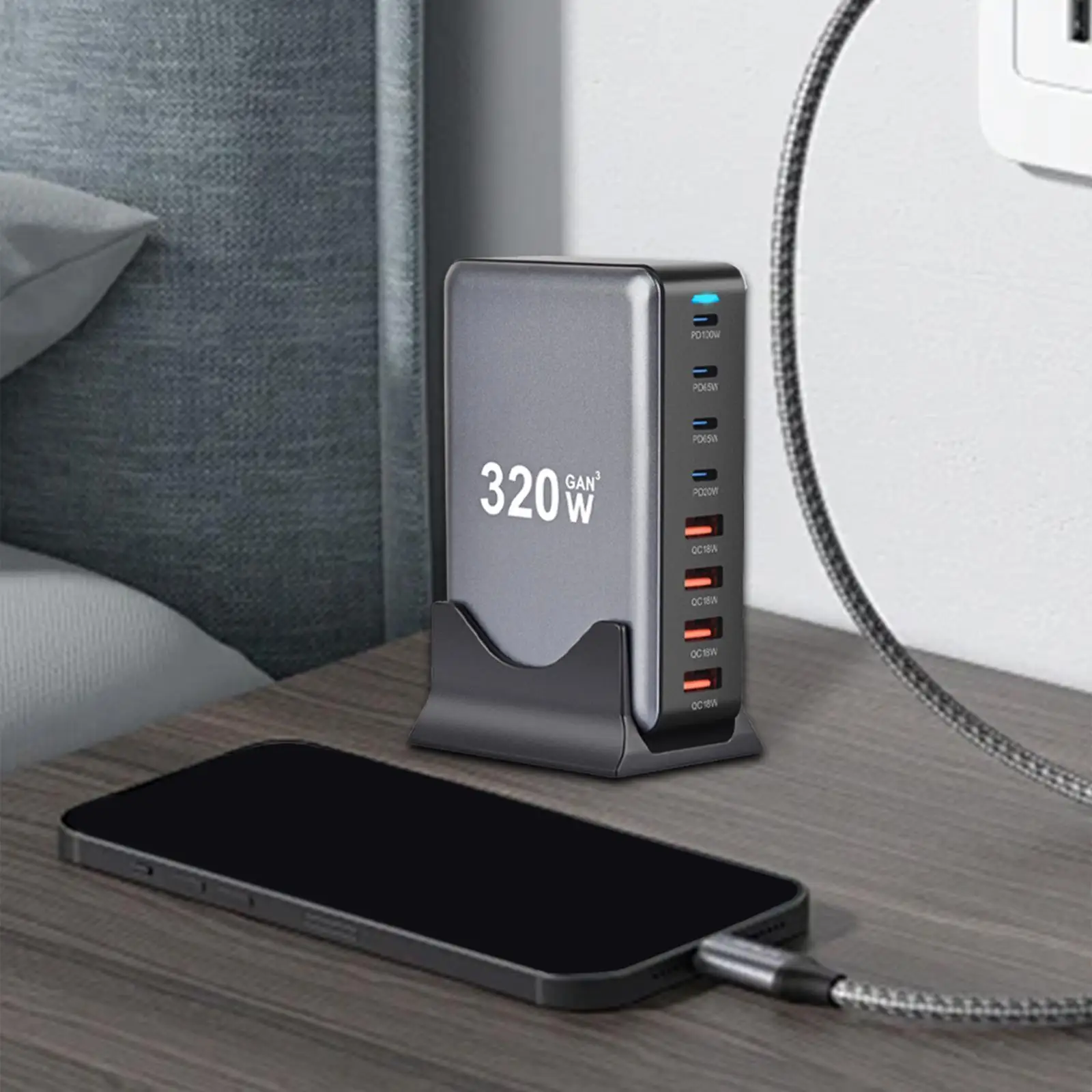 

Desktop Charging Station 320W USB C Charging Station for Home Working