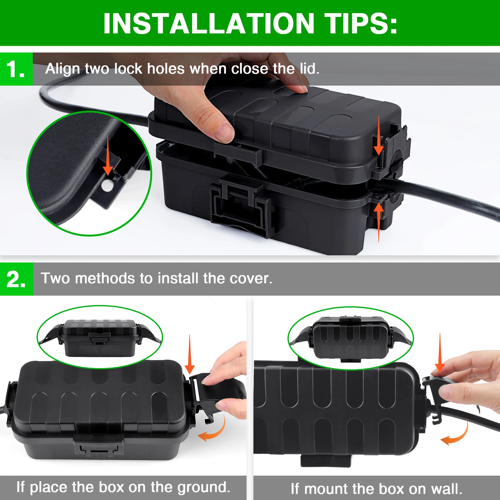 Small Outdoor Electrical Box, Available in 10 Color Options, for Protecting Plugs and Sockets image 5