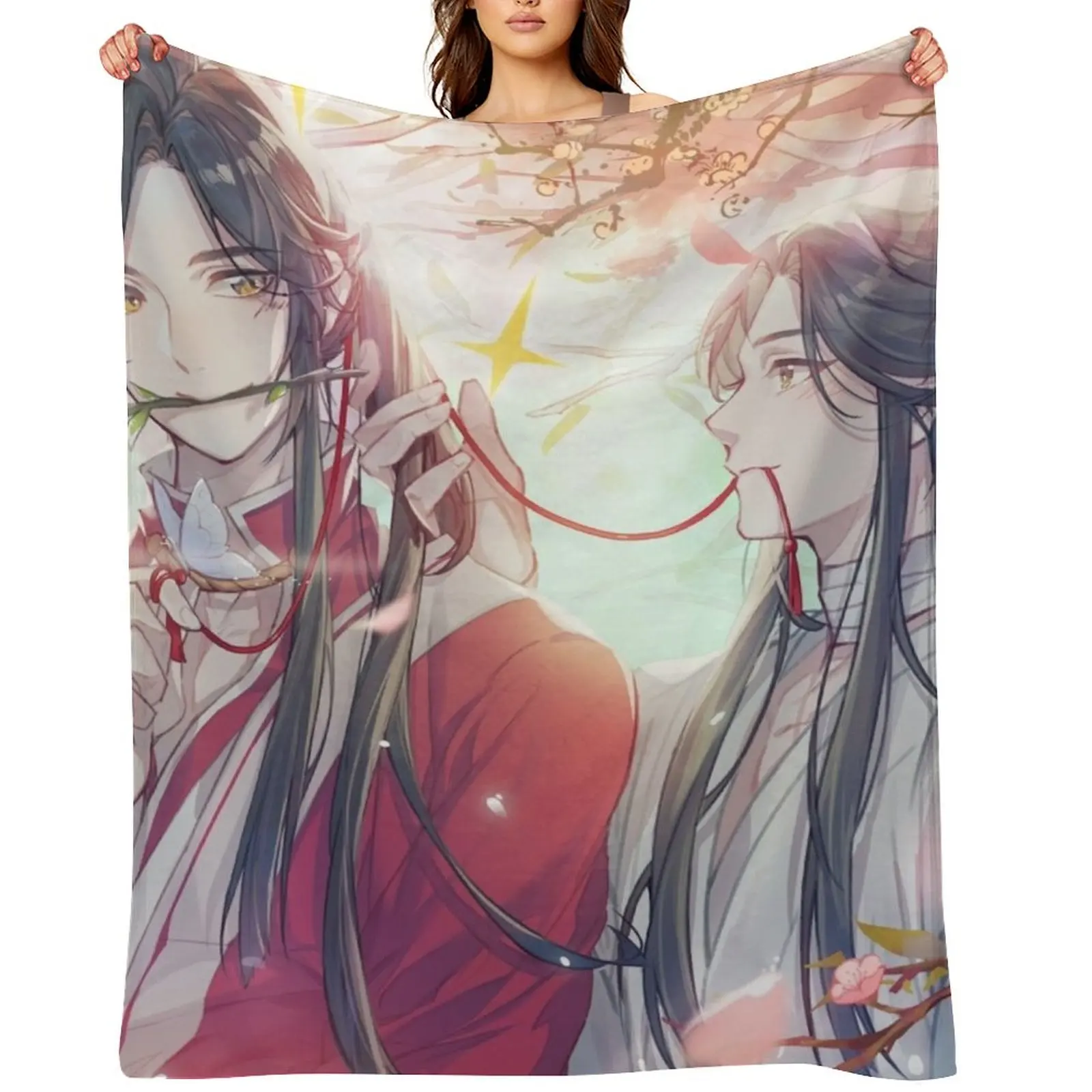 

Heaven Official's Blessing Hualian 3 Throw Blanket Plaid on the sofa Cute Plaid Picnic Personalized Gift Blankets