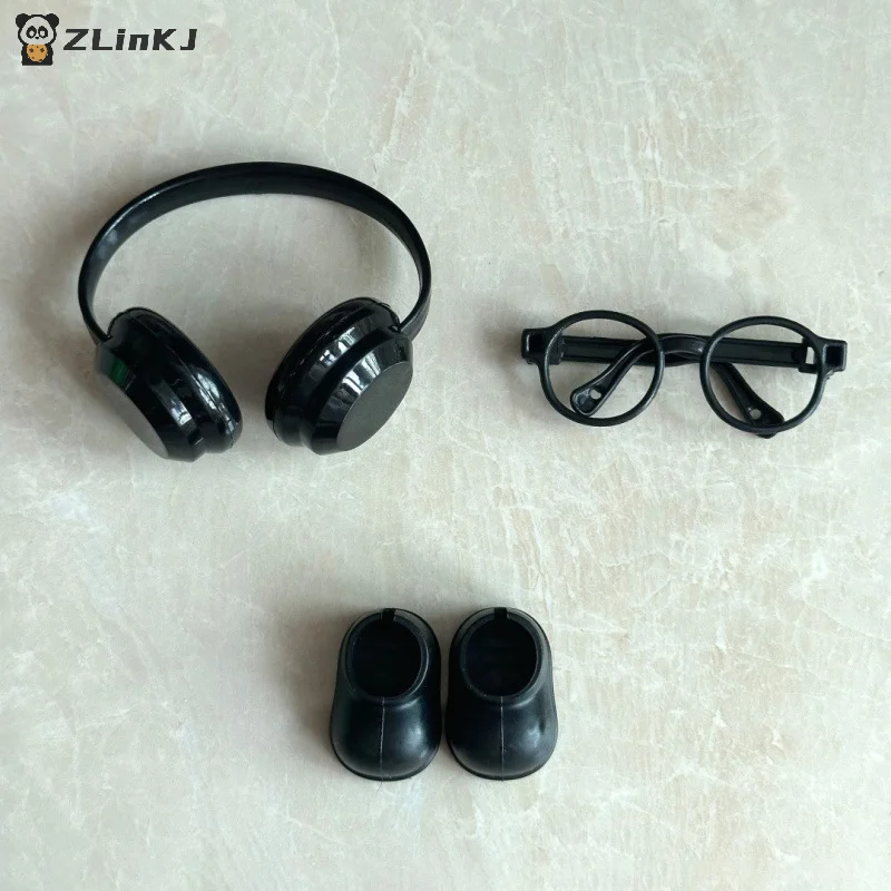 ▶ 3 szt./zestaw Pasuje do ubranek dla lalek o wysokości 15-17 cm Akcesoria Mini okulary Buty Słuchawki Akcesoria DIY Zabawki dla dzieci Prezenty
