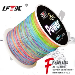 FTK 8 Braided Wire 300m 0.8#-10.0# 15LB-110LB 5 Colors  Braided Fishing Line Super Abrasion Resistance Fishing Line