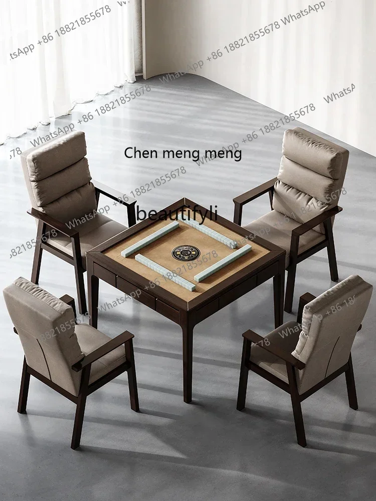 

X китайская автоматическая машина для маджонга из цельного дерева, обеденный стол с басами, бытовой электрический стол для маджонга двойного назначения