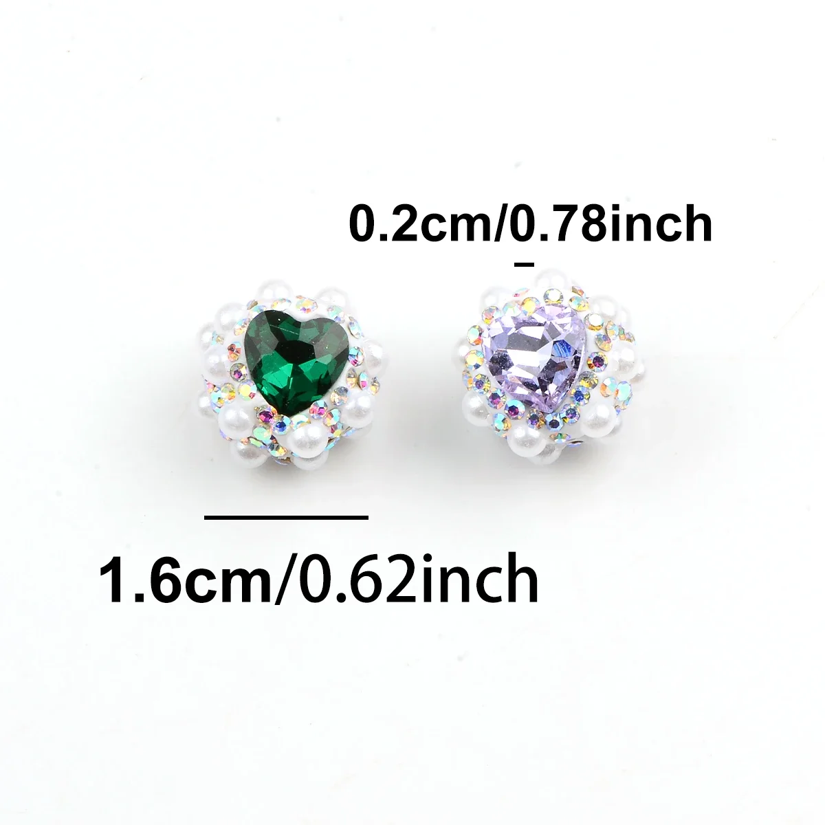 4pcs Mixed Rhineston Beads with Artificial Pearl Clay Beads for Jewelry Making DIY Bracelet Phone Pen Bag Chain Accessories