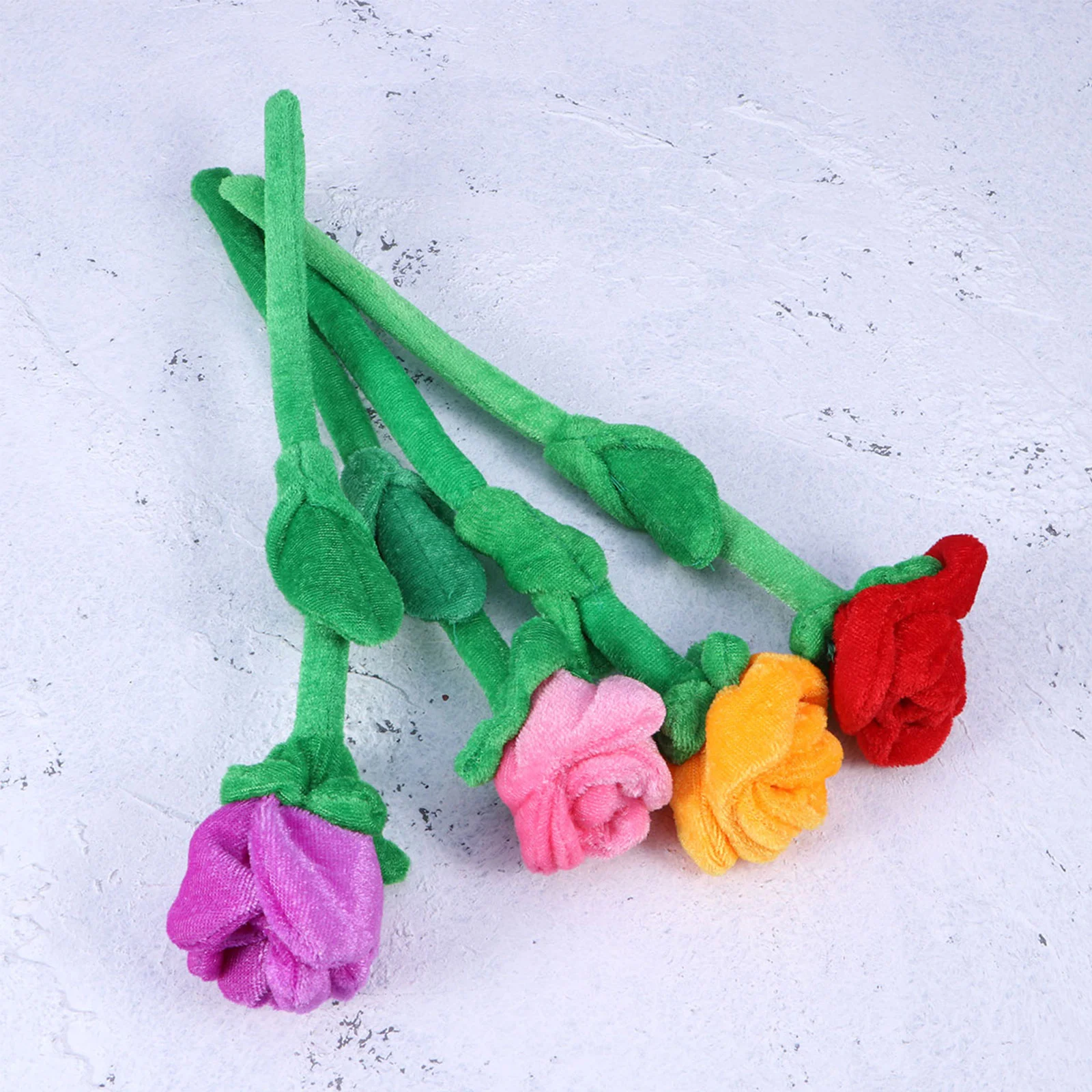 4 Pcs Kids Fake Stuffed Plush Artificial Flower Simulation Bouquet Roses Toddler