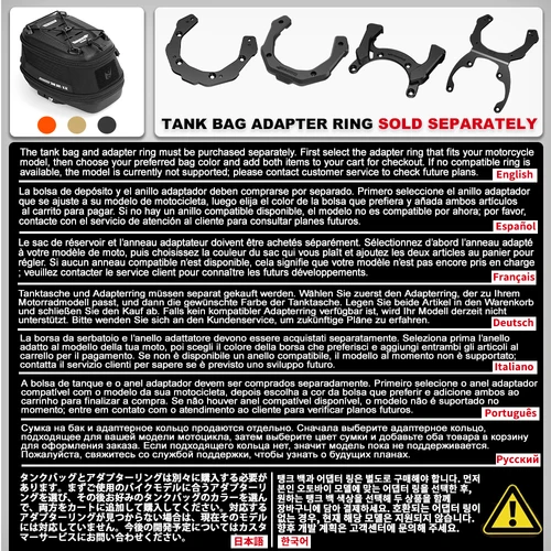 Imagen 2 del producto Rhinowalk-bolsa de tanque con imán para motocicleta, bolsa antirrobo de liberación rápida de 6,5l, resistente al agua, seca, para BMW, KTM, Beneli, HONDA, CFMOTO, DUCATI