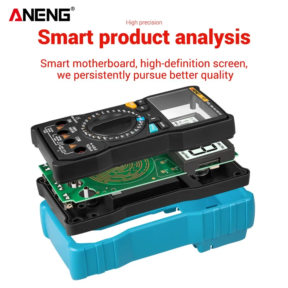 Imagem -05 - Aneng v7 Multimetro Digital Profesional Multímetro Analogico Capacimetro Digital Multimeter Analógico Amperimetro Multímetros Testador de Componentes Eletrônicos Voltimetro Digital True Rms Lcr Meter 6000 Contagens