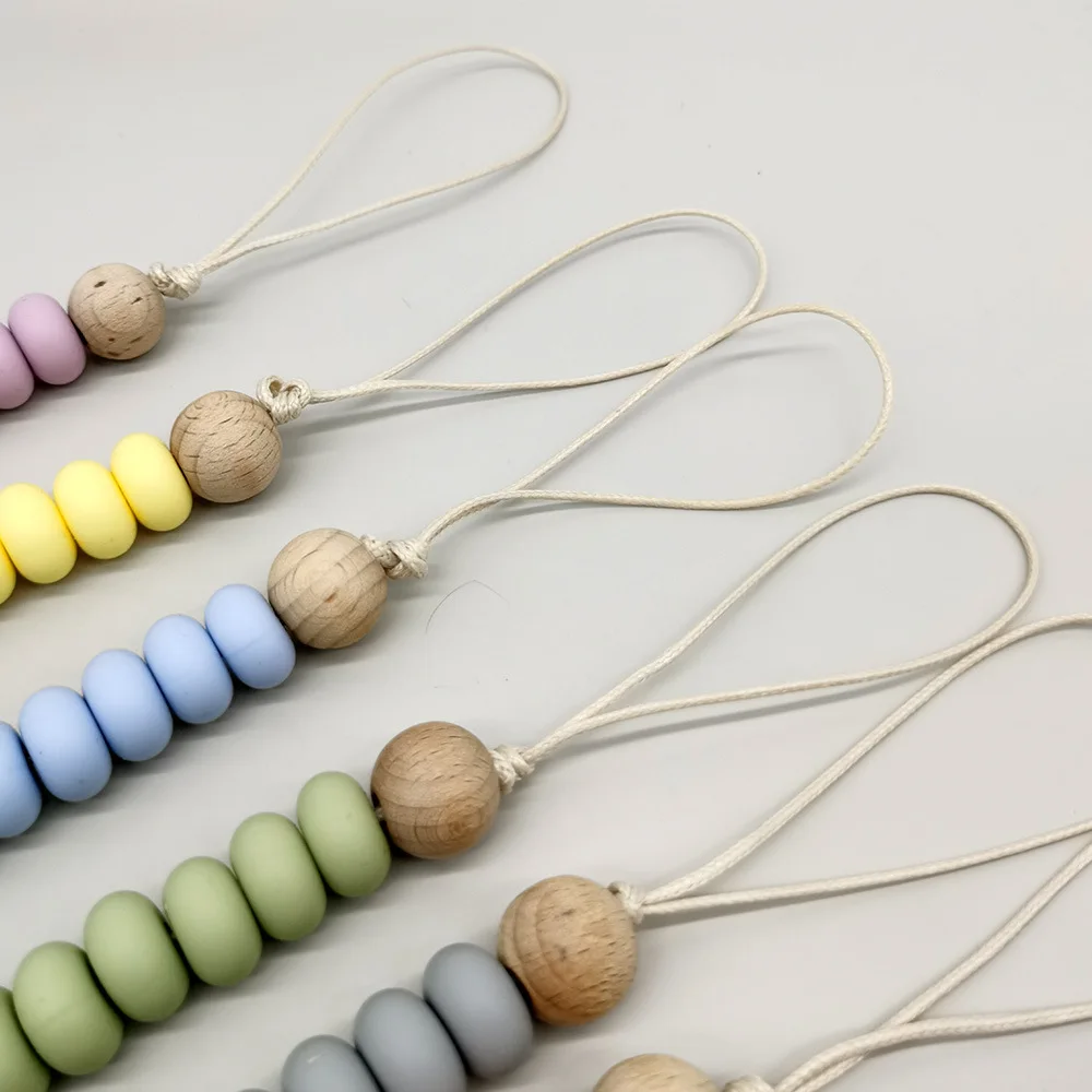Baby Pacifier Chain Soother Clip Handmade Silicone Abacus Dummy Nipple Holder Clip Newborn Essentional Teething Toys