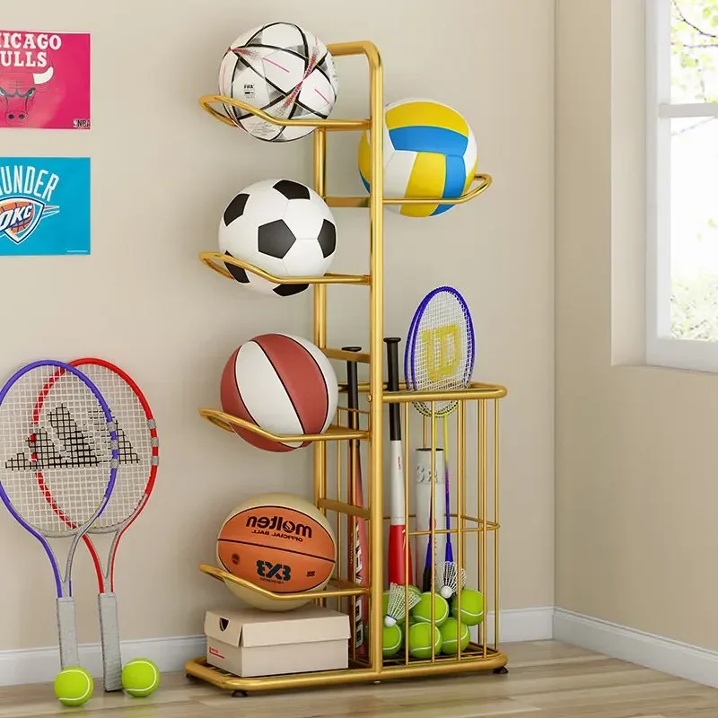 

Household Children's Ball Storage Rack, Basketball Football Volleyball Badminton Storage Organizer, Simple Sports Equipment Hold