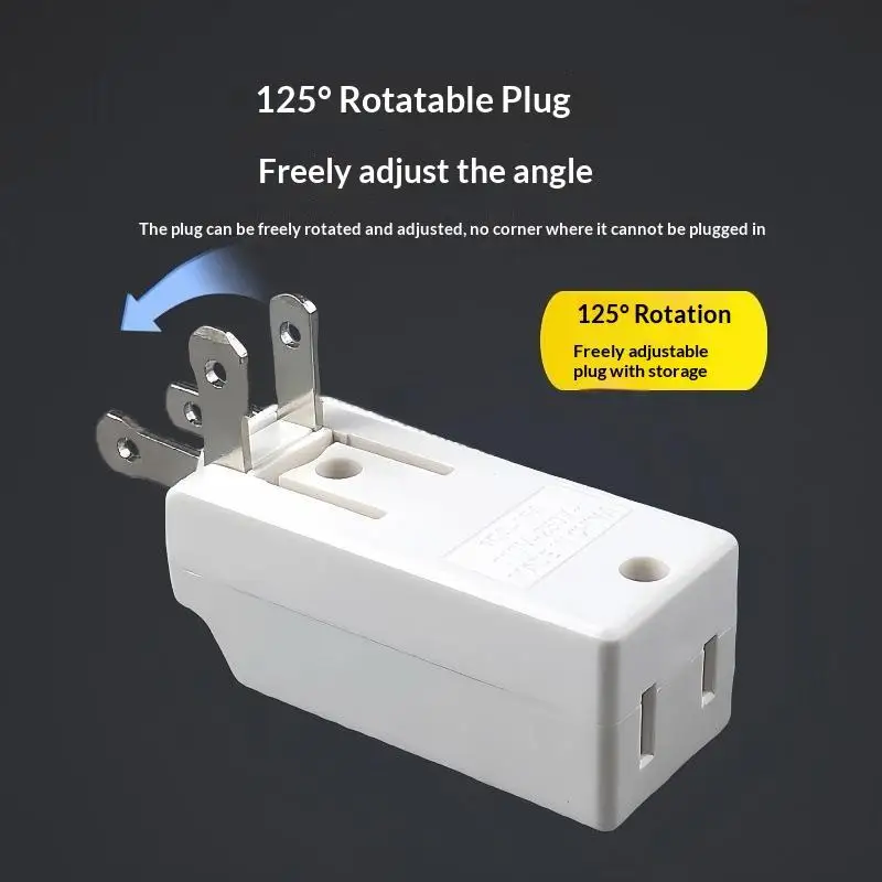 New 1/2/3/4pcs 3 In 1 Wall Outlet Extension US Electrical Socket 125 Degree Plug Adapter Mexico Canada Travel Aadapter Portable