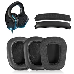 Kulak pedleri kafa için Logitech G933 G633 G635 g6g633s G933S oyun kulaklığı yastıkları Earpads köpük yastık kapak fincan değiştirme