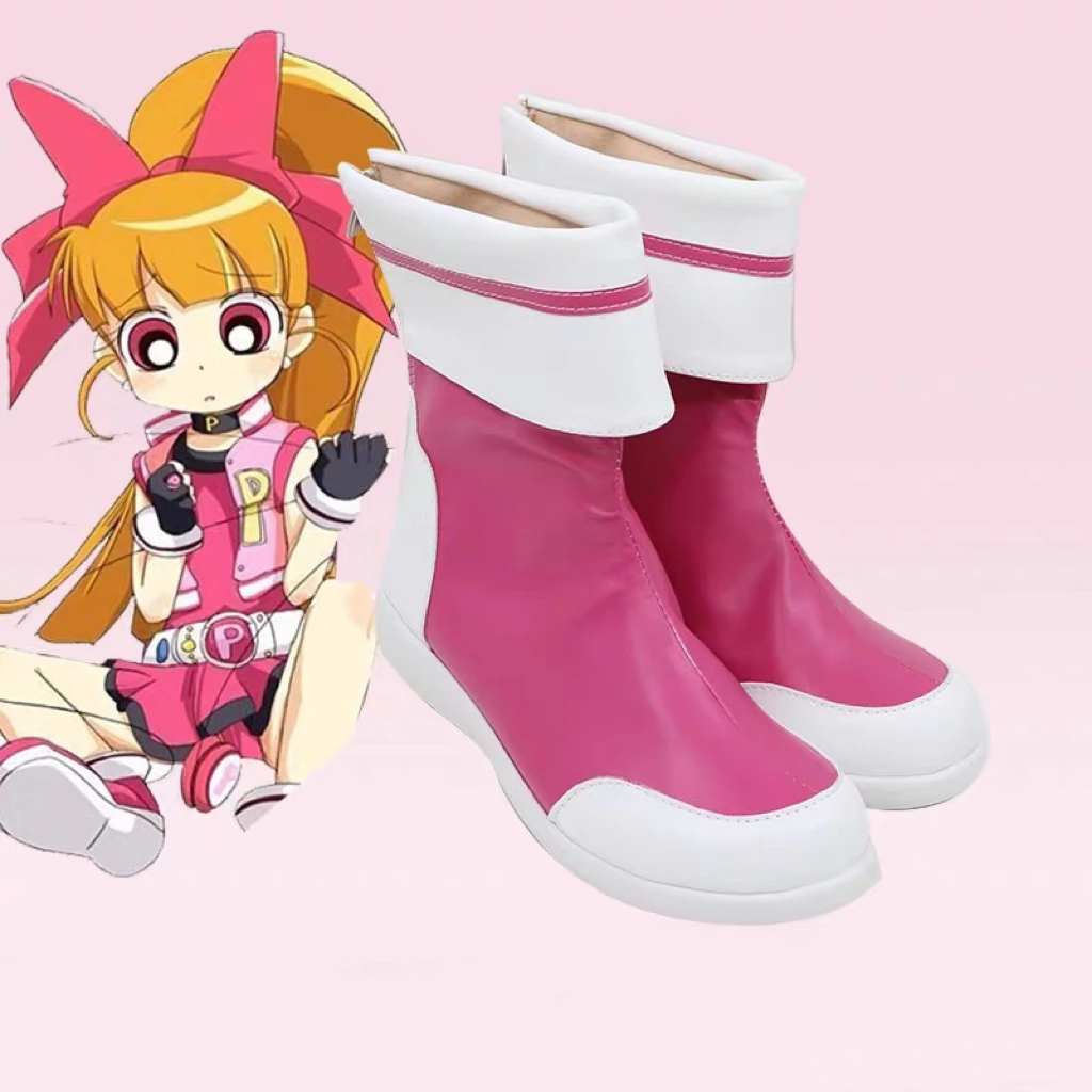 รองเท้าคอสเพลย์พาวเวอร์คอส พัฟเกิร์ลส์ ไฮเปอร์บลอสซั่ม โรลลิ่งบับเบิ้ลส์ รองเท้าบูทคอสเพลย์