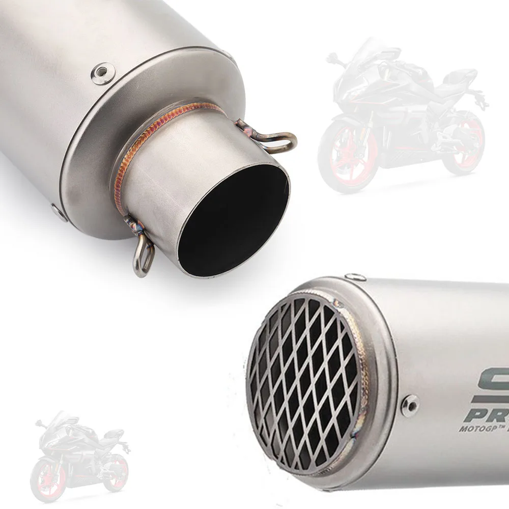 مجموعة ماسورة عادم الدراجة النارية المعدلة لـ CFMOTO 450SR SC Escape Moto عادم من الفولاذ المقاوم للصدأ تعديل المقطع الأوسط 2022-2023 #4