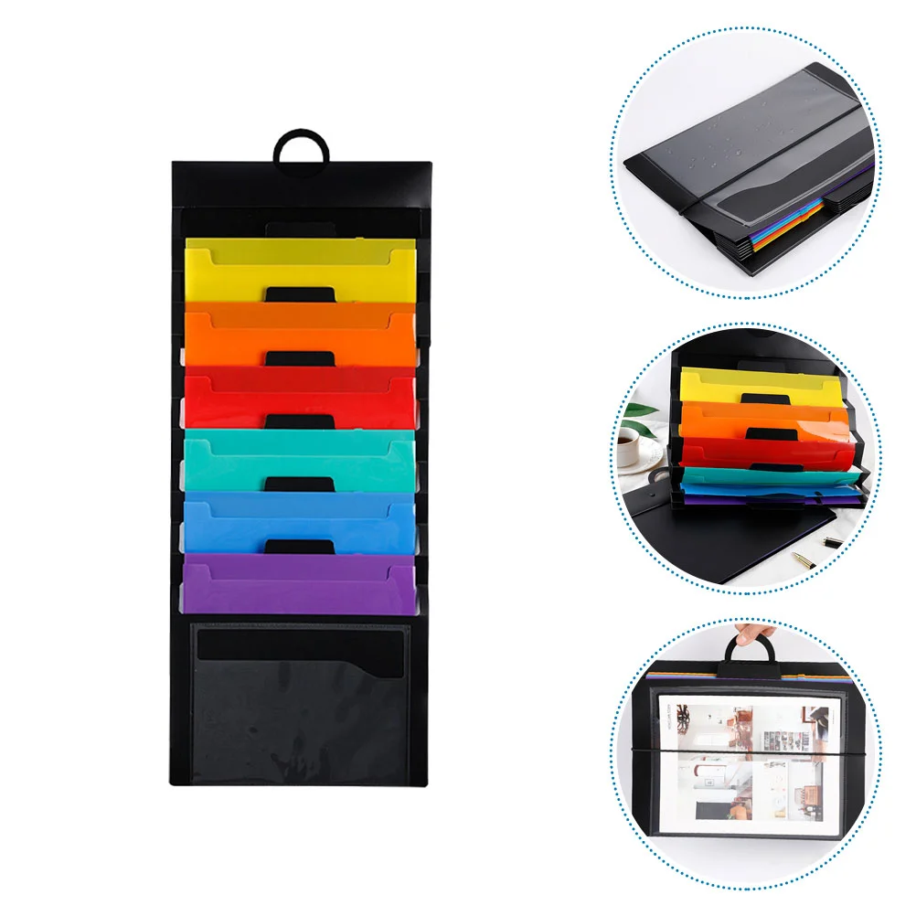 

File Folder Organizer Wall Mount Outdoor Bag Accordion Documents Hanging Wall-hanging Multi-layer Storage