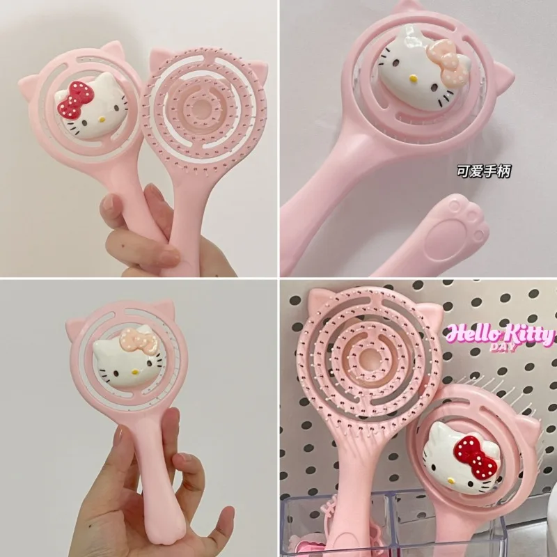 

Sanrio Hello Kitty Hollow DIY Формирующая расческа Студенческая пушистая подушка безопасности Расческа Массажная расческа Пушистые волосы Объемная укладка Девушка Ежедневные инструменты