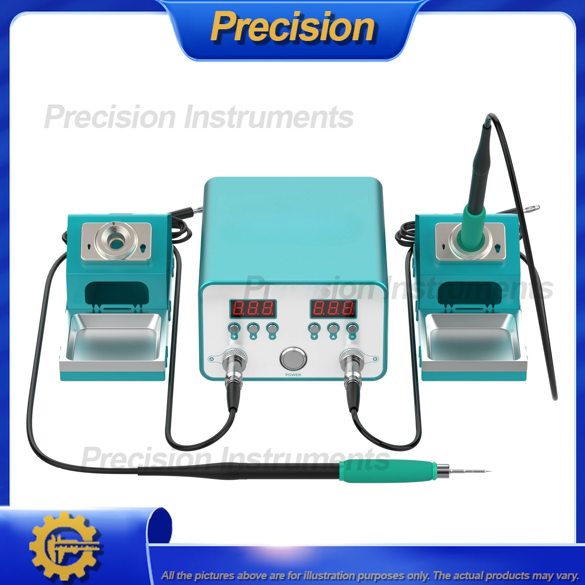 2026 High Power Dual Station Soldering Station with Dual Temperature Control and Interchangeable Tips for Precision Soldering